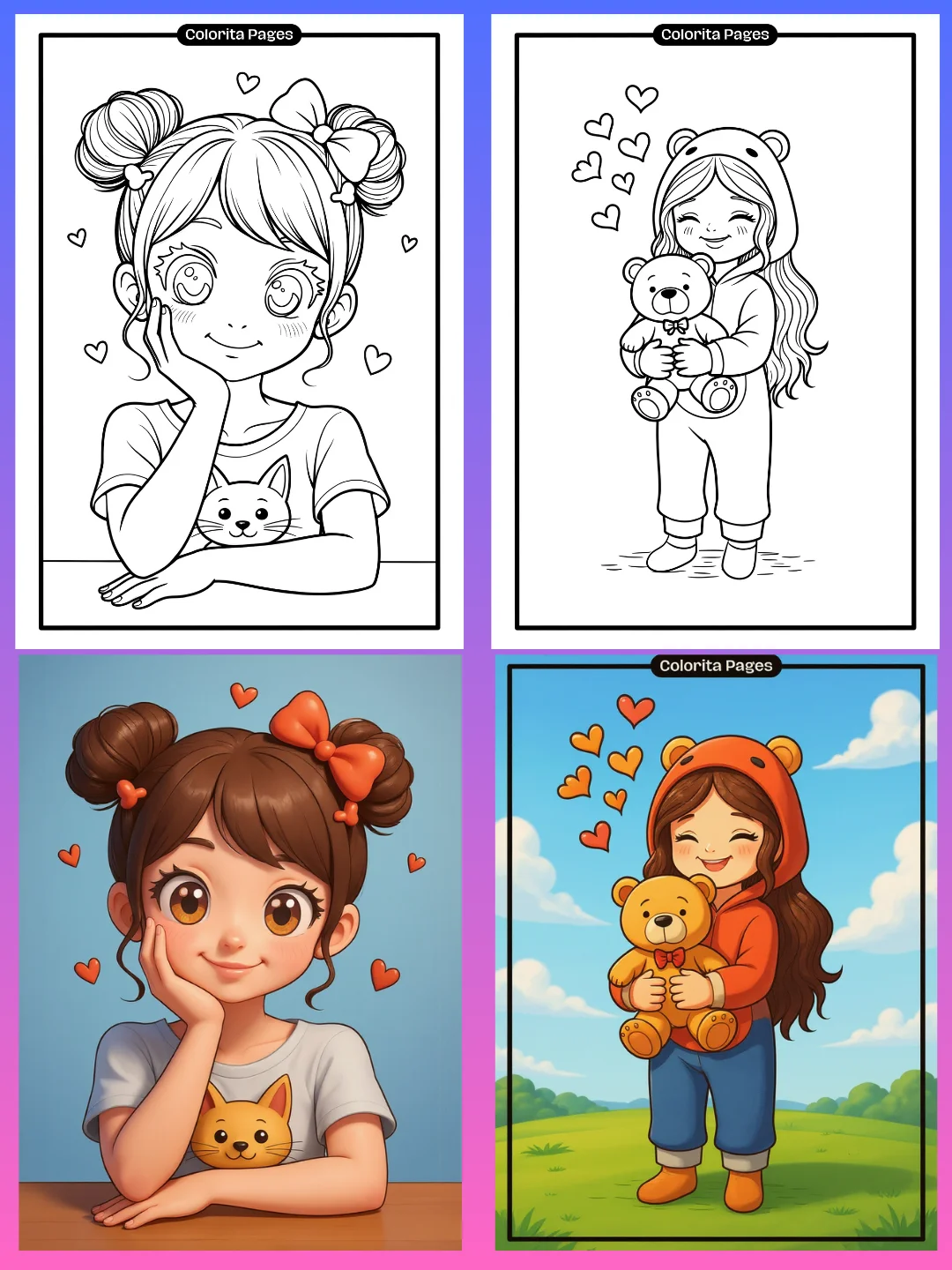 Cute Girls - Coloring Pages product image (3)