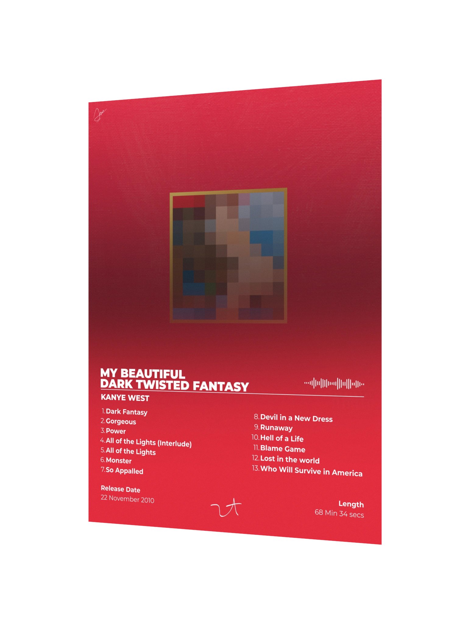 Kanye West Dark Fantasy Album Poster product image (3)