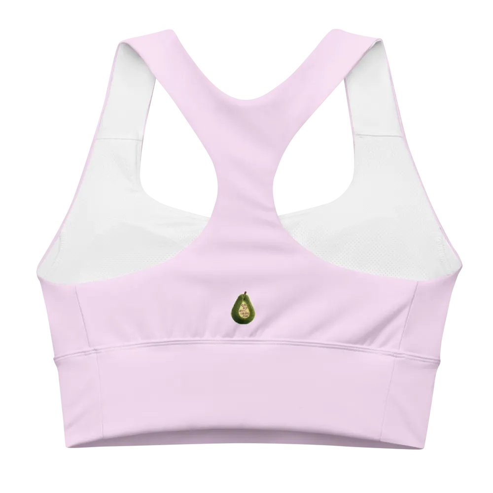 CozyAvocado Women's Pink Recycled Longline Sports Bra Strawberry #1 product image (3)