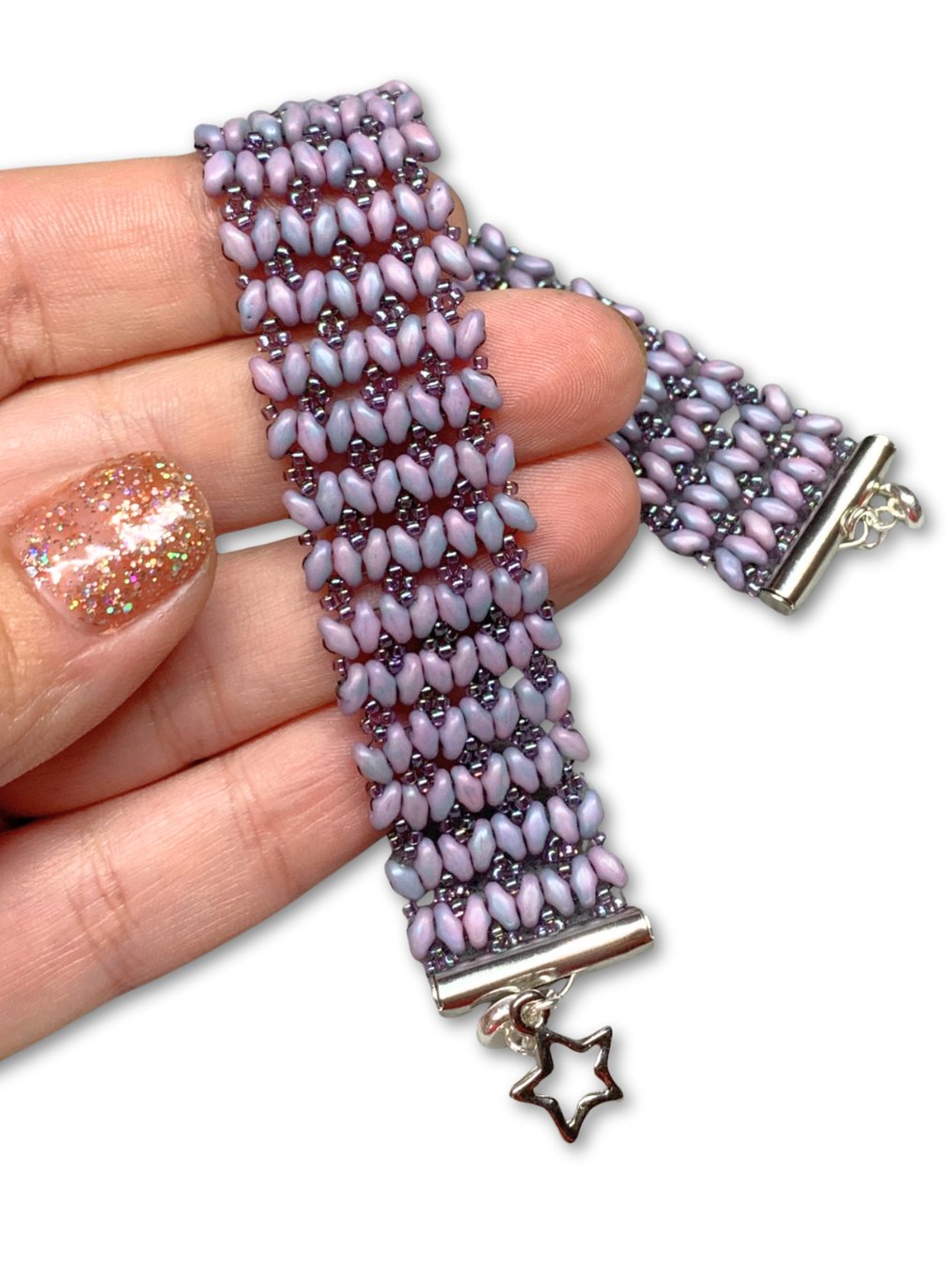 Beaded Butterfly Bracelet - Purple product image (3)