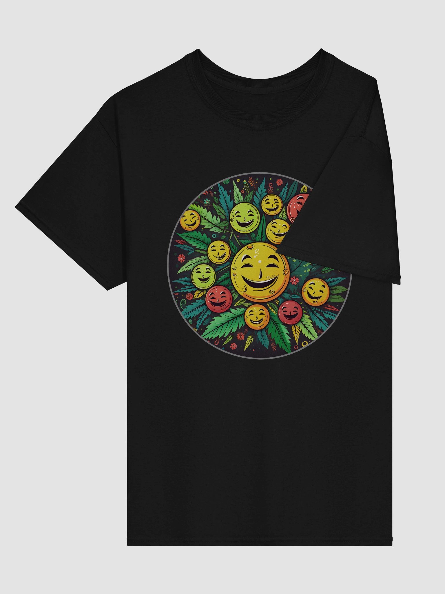 Get Happy - Cannabis Chemical THC - Smiley Graphic Design on Heavyweight T-Shirt product image (7)