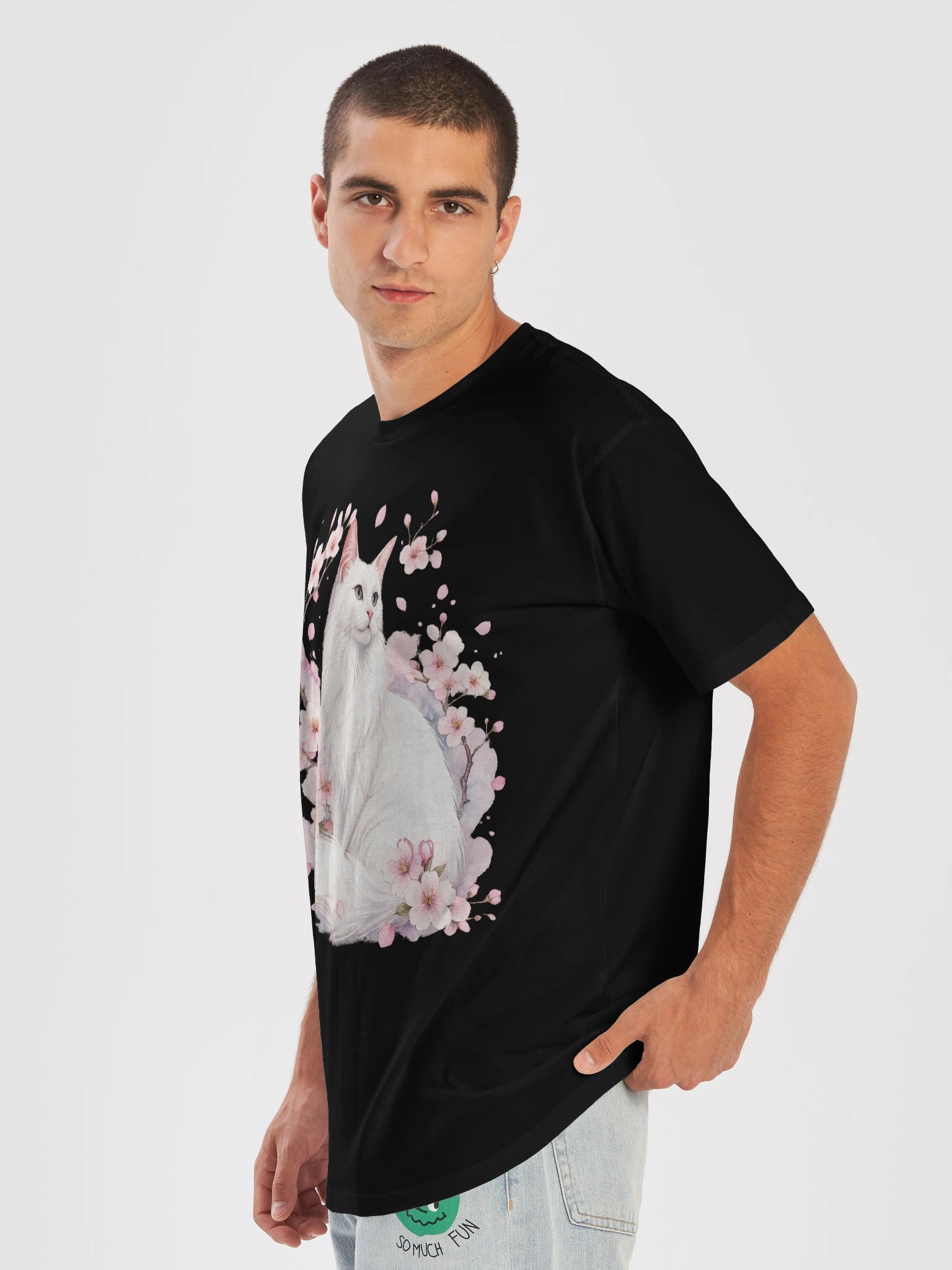 Cherry Blossom Cat Graphic Tee product image (13)
