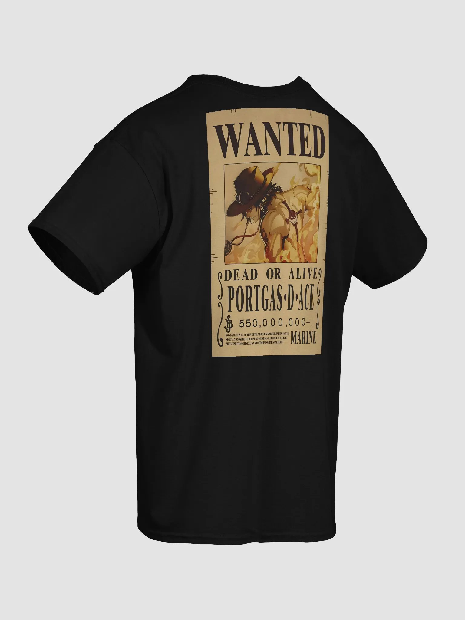 One Piece - Portgas D. Ace Wanted/Fire Fist Front & Back T-Shirt product image (6)