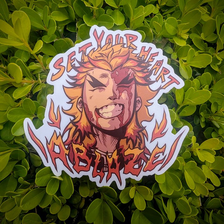“Rengoku” | Demon Slayer Waterproof Vinyl Sticker product image (1)