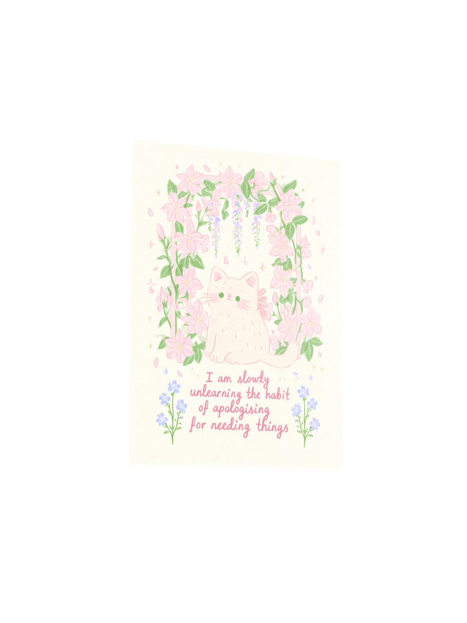 Pastel Cat Floral Affirmation Poster product image (19)