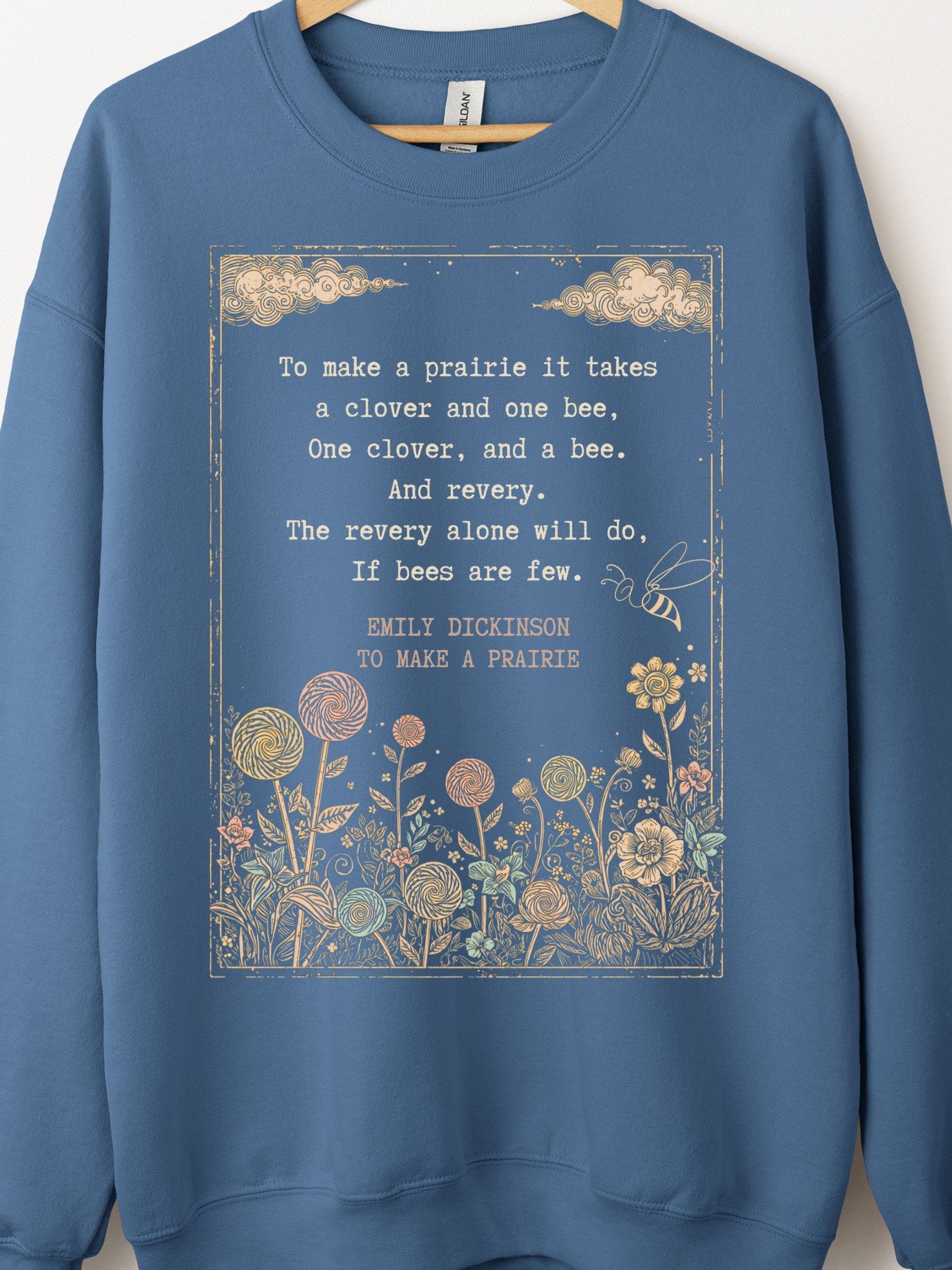 Emily Dickinson Prairie Quote Sweatshirt, Nature Lover Poetry Crewneck product image (1)