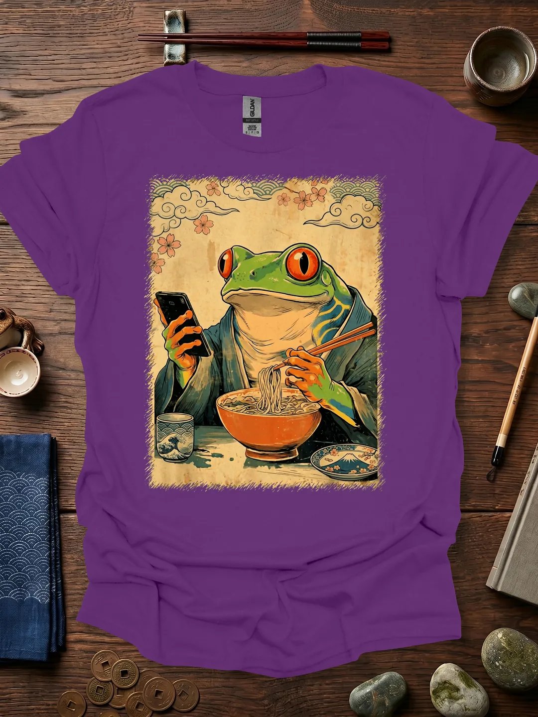 Frog Ramen Phone T-Shirt product image (1)