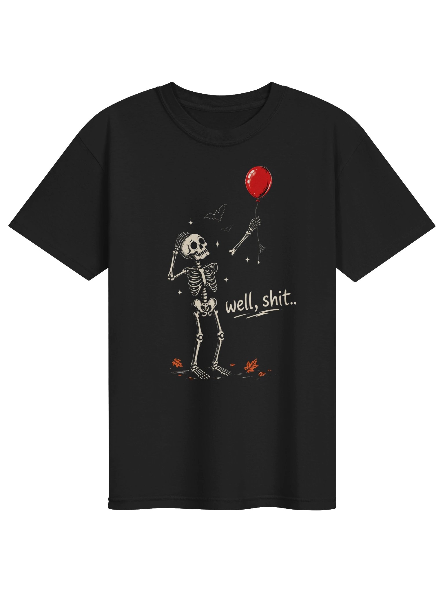 Skeleton Balloon Halloween Shirt — Funny "Well, Sh!t" Graphic Tee product image (50)