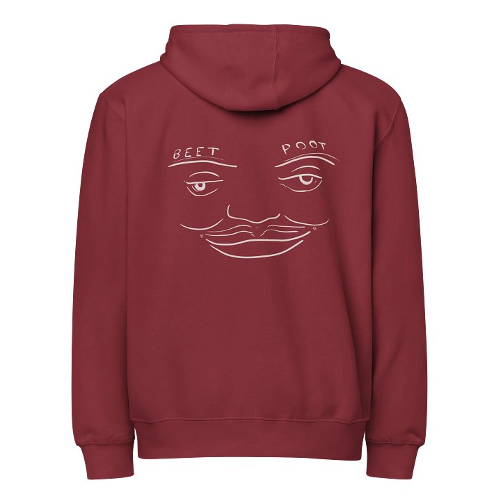 Beet Poot face zip hoodie product image (1)