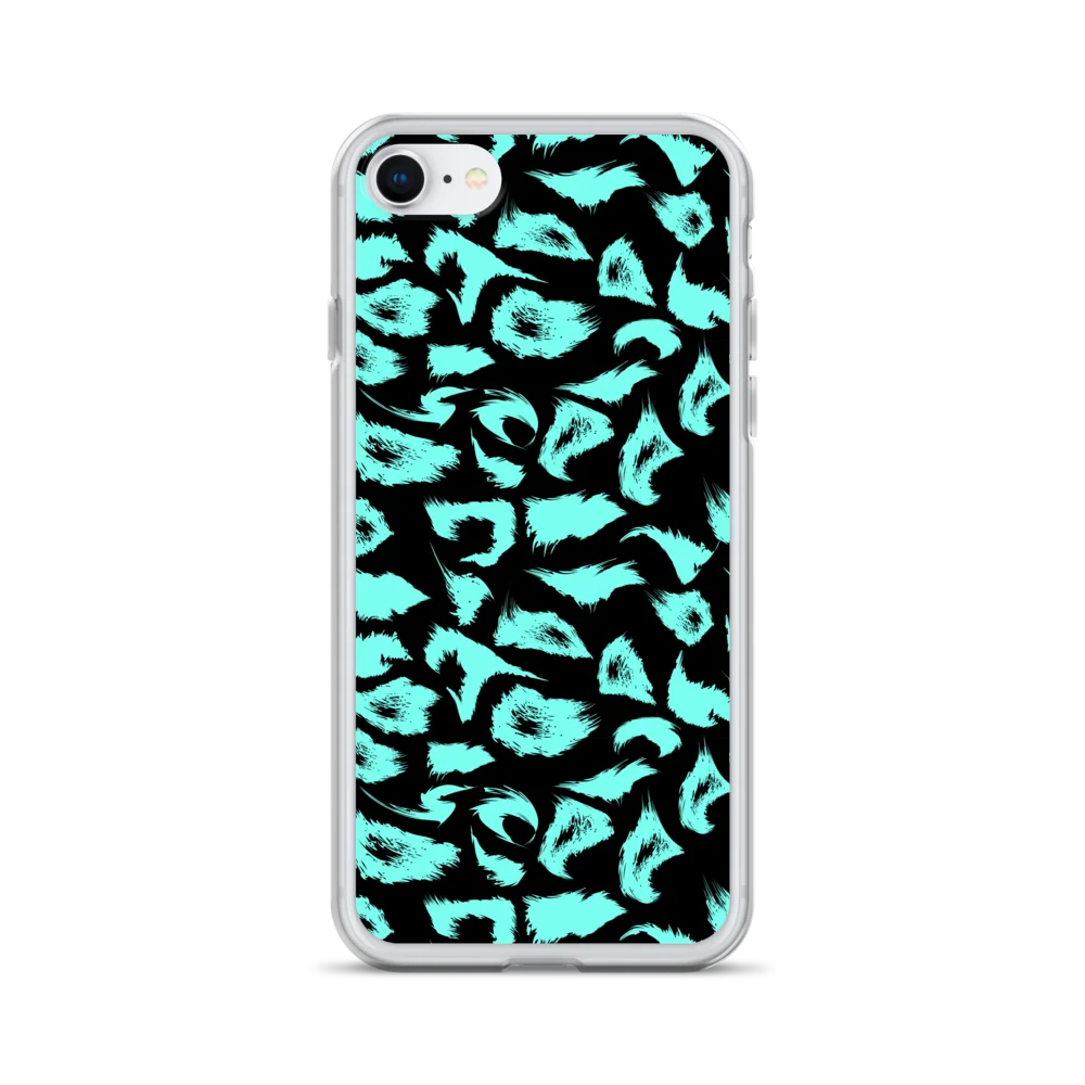 Sleek Teal Clear iPhone Case with Bold Leopard Print product image (1)