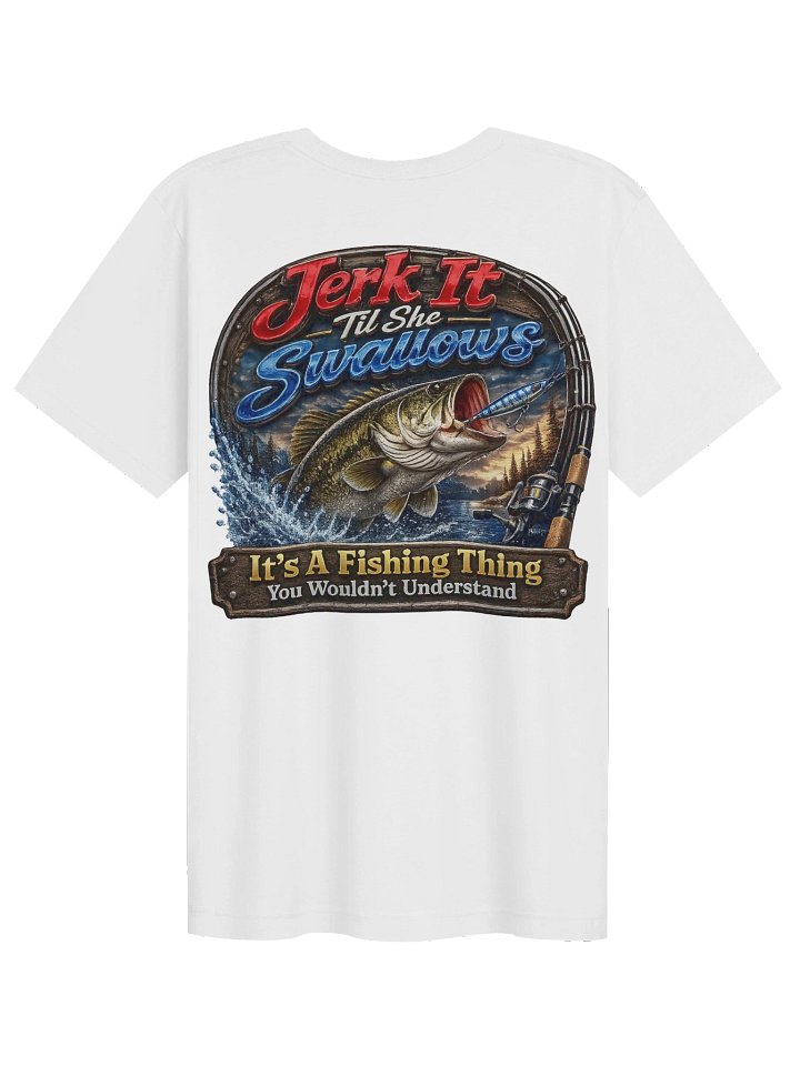 Jerk It Til She Swallows Red Blue Tee product image (4)