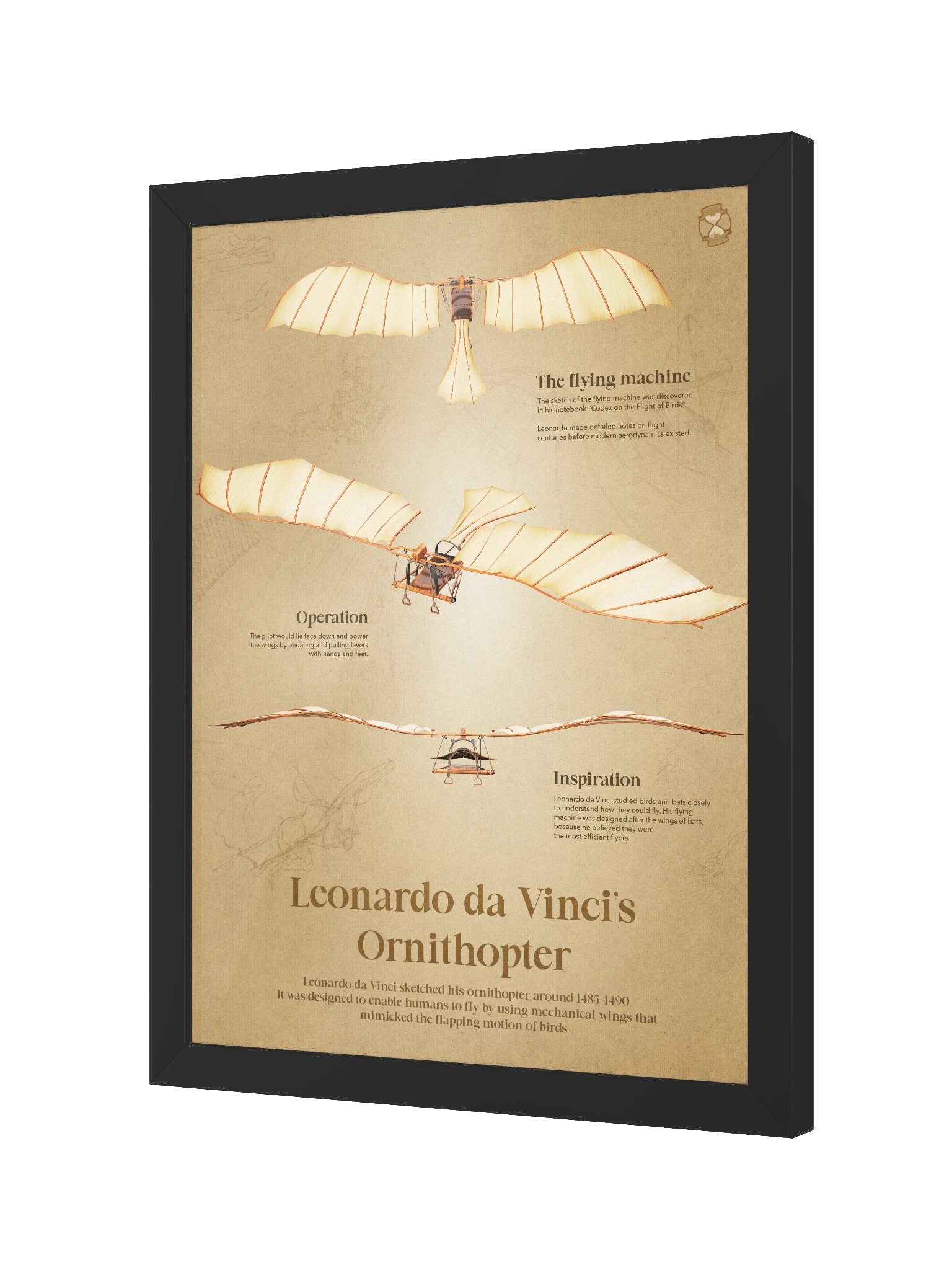 Leonardo da Vinci's Ornithopter (Framed poster) product image (4)