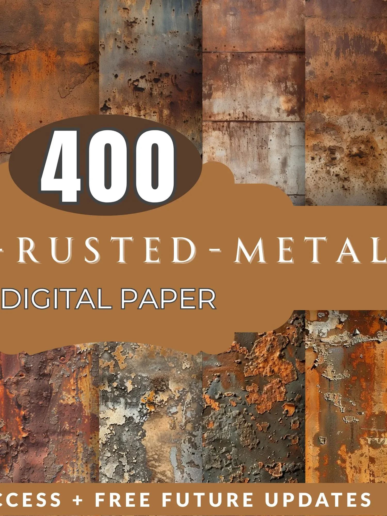 Rusted Metal Texture Set Seamless Corrugated Digital Paper product image (4)