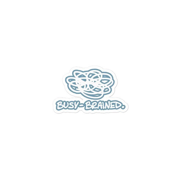 BUSY-BRAINED (lined design, #709AAF) magnet product image (1)