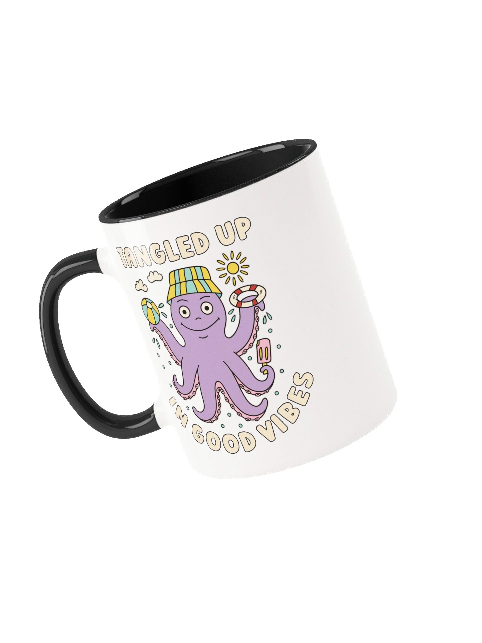 Tangled Up In Good Vibes Cute Silly Funny Octopus Mug product image (3)