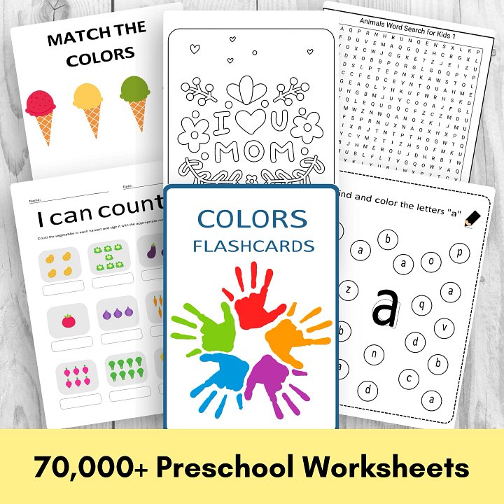70,000+ Preschool & Kindergarten Printable Worksheets product image (1)