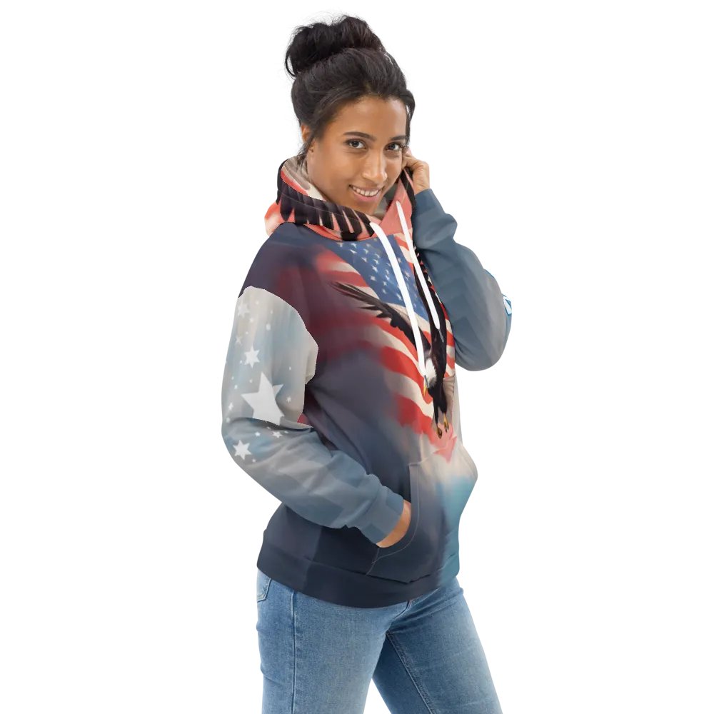 Flying Bald Eagel/All-Over Print Recycled Unisex Hoodie by Sublicolor product image (3)