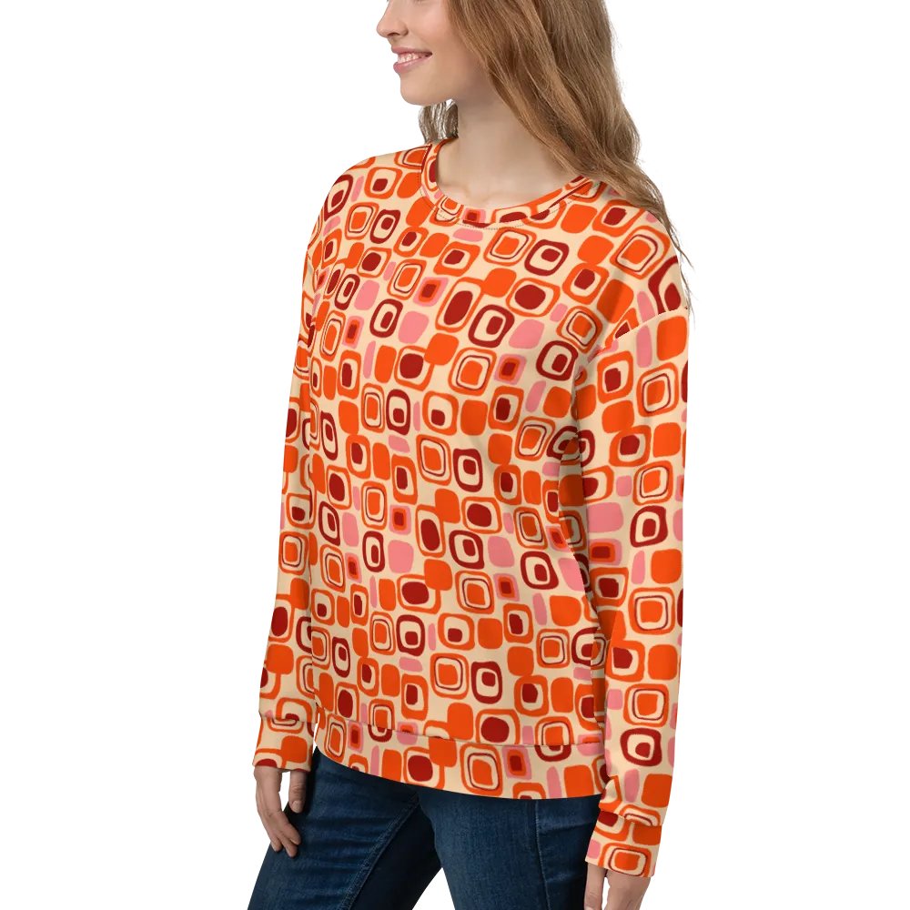 Mid-Century Pattern Orange Sweatshirt product image (5)