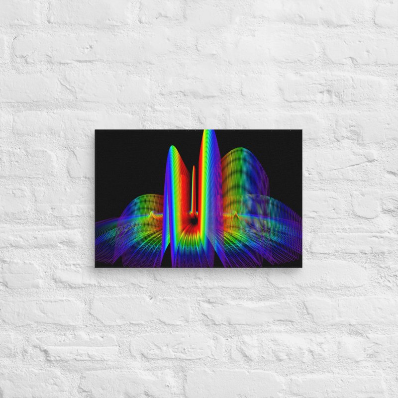 Sparse Spectral Spaceport Lambda - Diffraction Curves Physics Art Canvas Print product image (3)