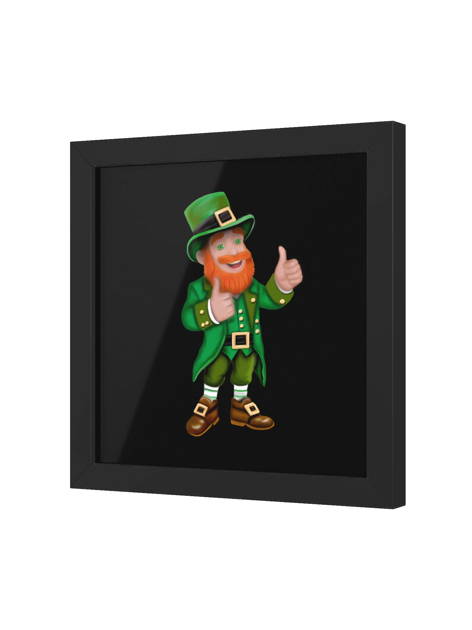 "Thumbs Up" Leprechaun. Framed High - Quality Matte Poster product image (2)