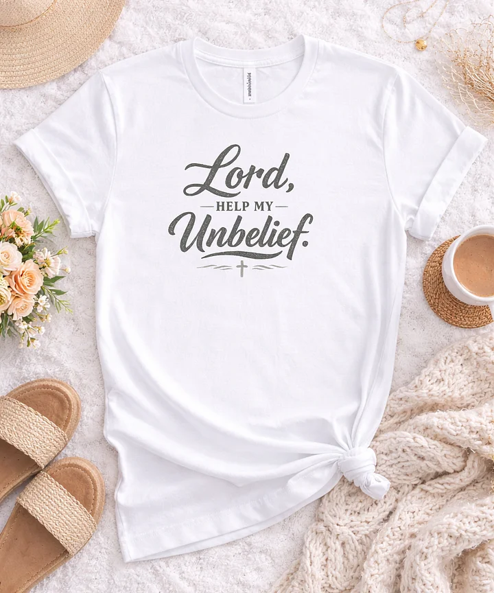 Lord Help My Unbelief Shirt, Christian Graphic Tee, Bella Canvas Supersoft Faith Shirt, Mark 9:24 Minimalist Christian T-Shirt product image (1)