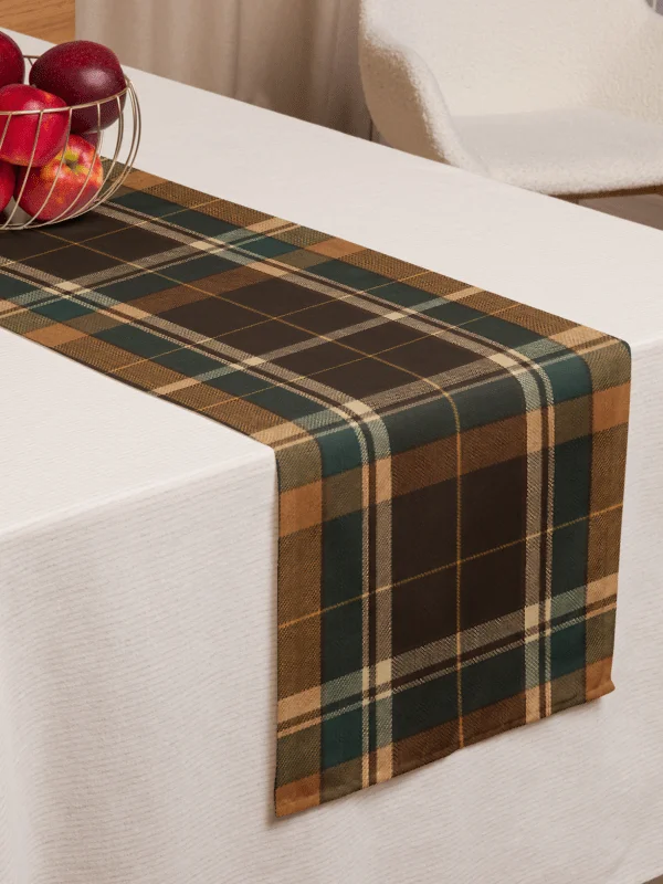 Espresso, Caramel and Teal Plaid Heritage style Table Runner product image (2)