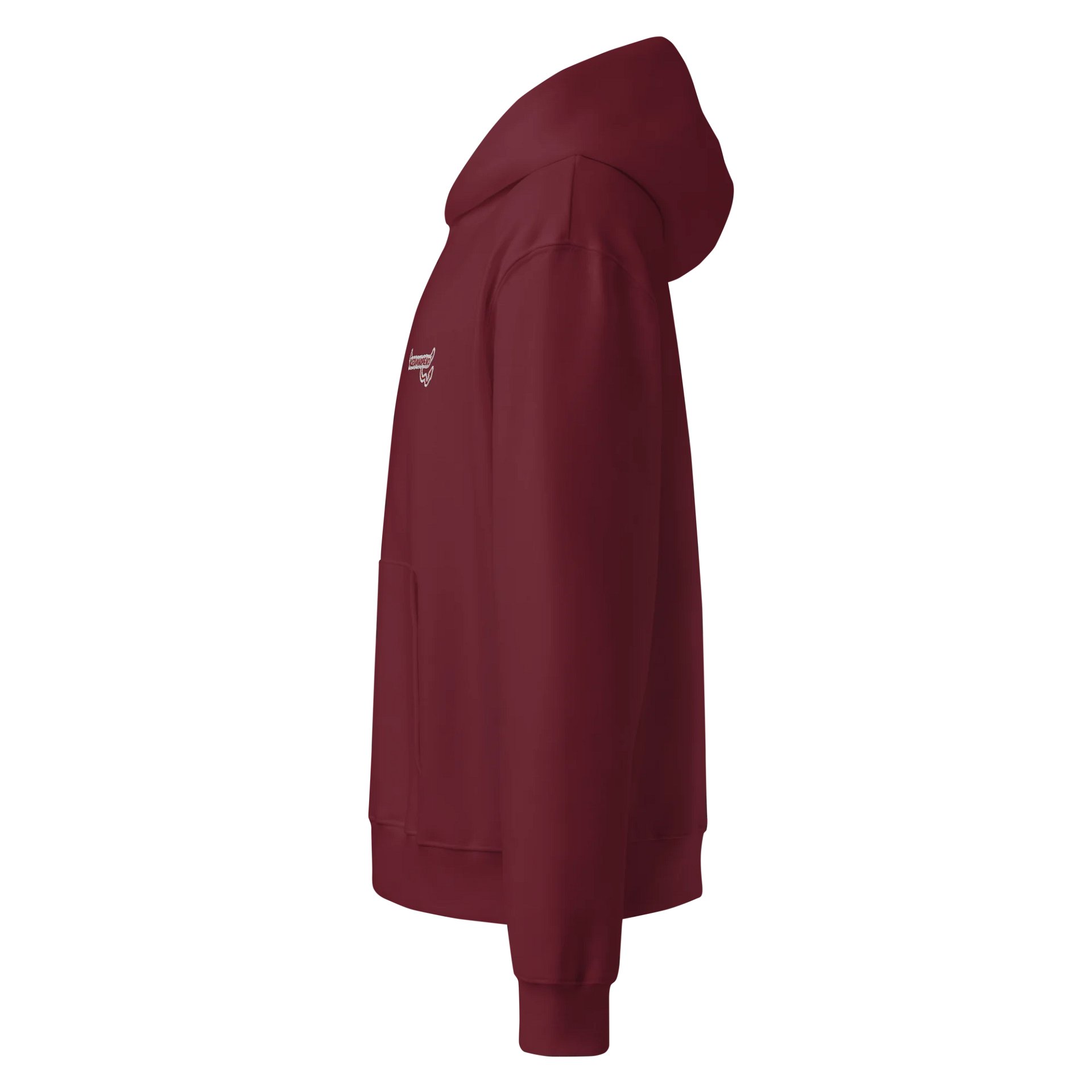 ACETAMINOFIEND l.c. maroon embroidered slouchy hoodie product image (3)