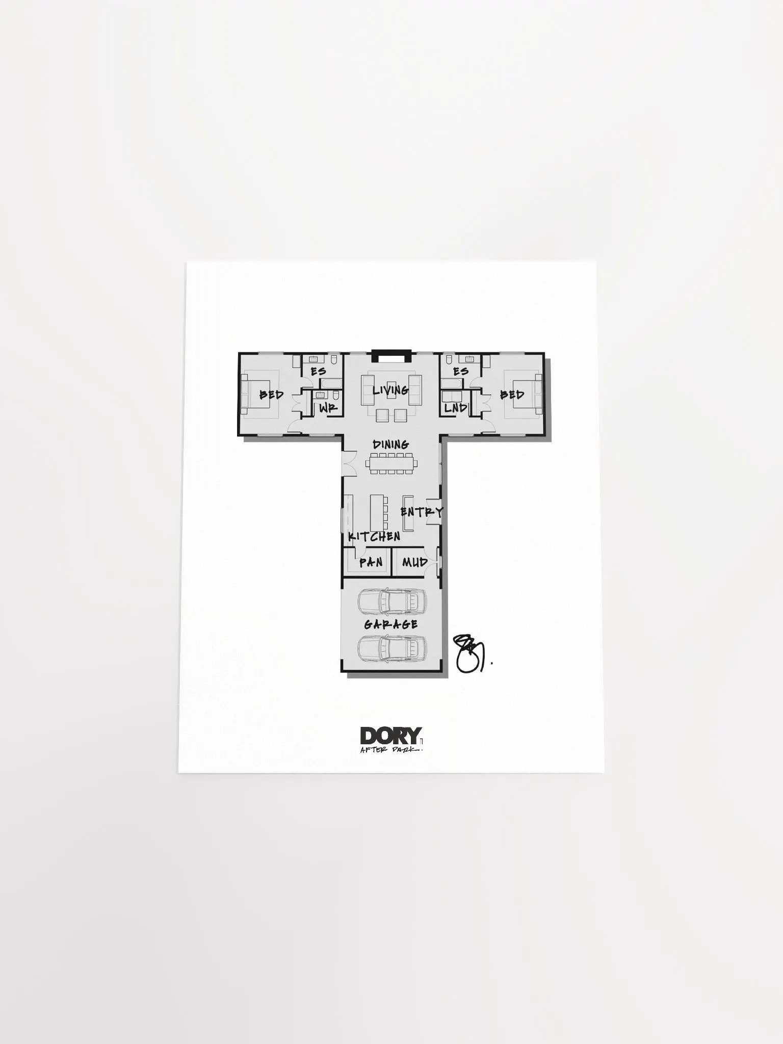 Alphabet Floor Plan Poster - T product image (4)