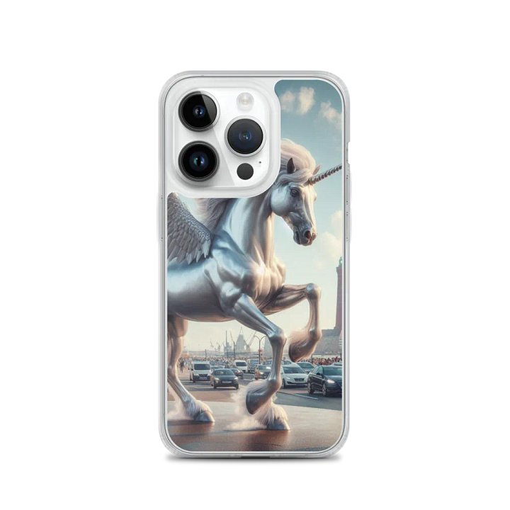 MagSafe® Clear Case for iPhone® | AI-Designed Silver Winged Unicorn product image (3)
