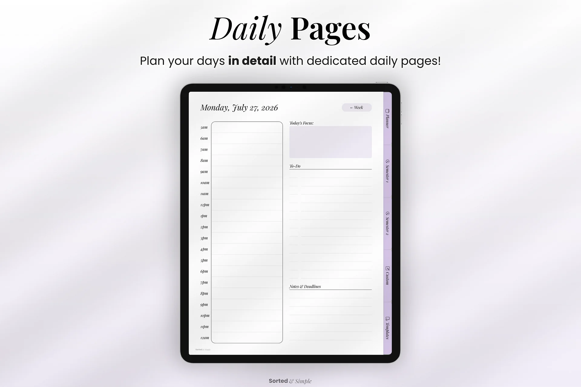 2026/2027 Mid-Year Student Digital Planner Portrait - Lavender product image (10)
