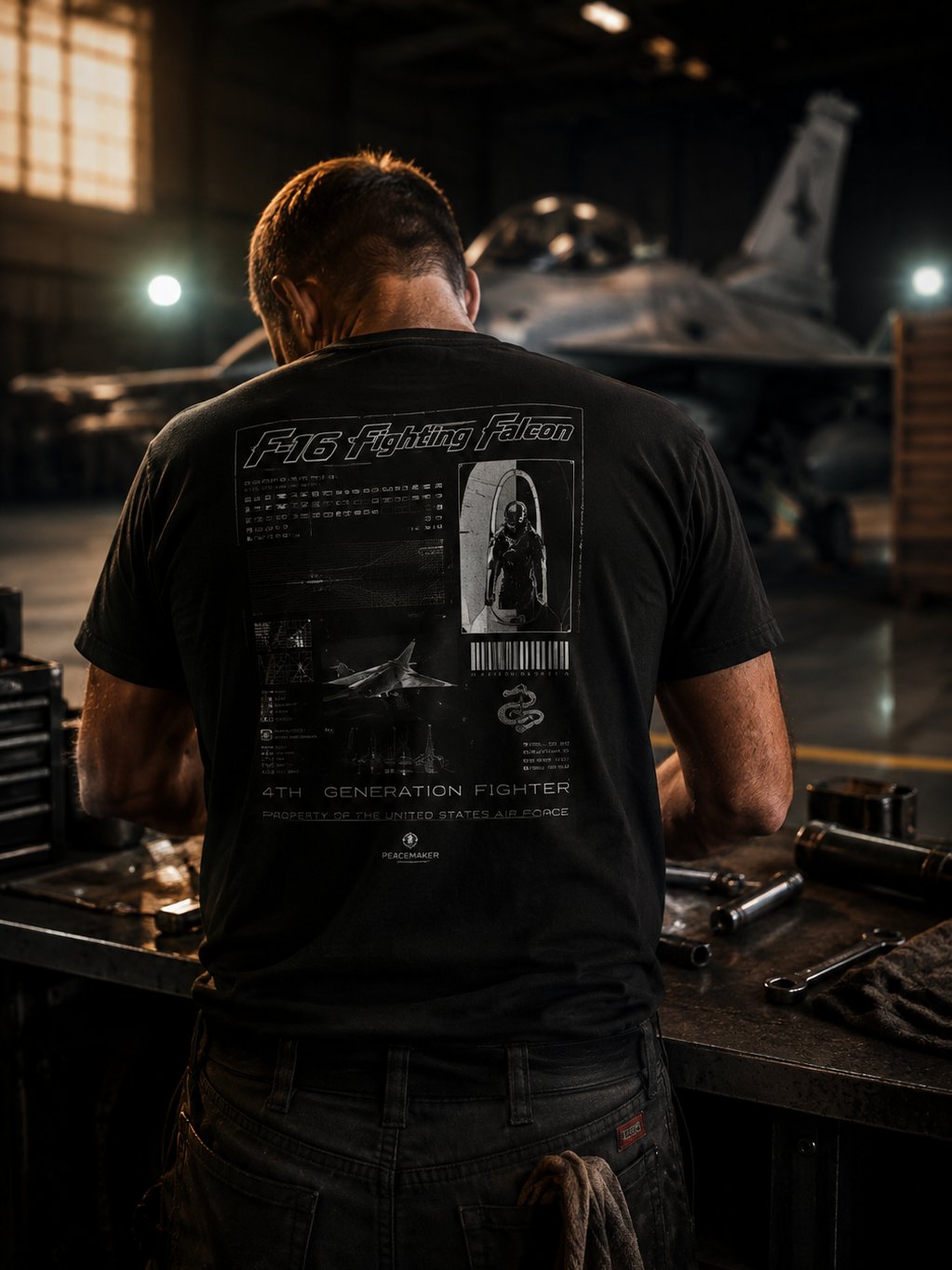 F-16 Premium T-Shirt (black) product image (6)