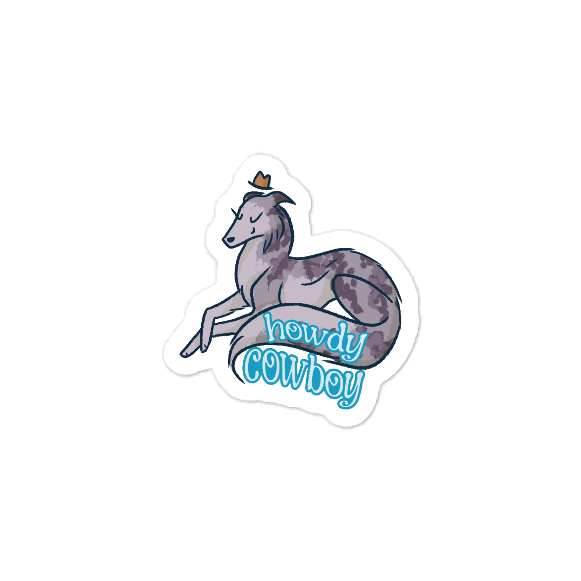 Silver Brindle Howdy Cowboy - Kiss-Cut Vinyl Sticker product image (1)