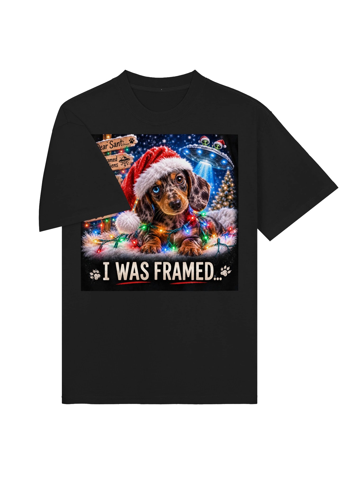 Funny Christmas Dachshund T-Shirt | Sci-Fi Alien UFO Tech Humor Dog Lover Gift product image (5)