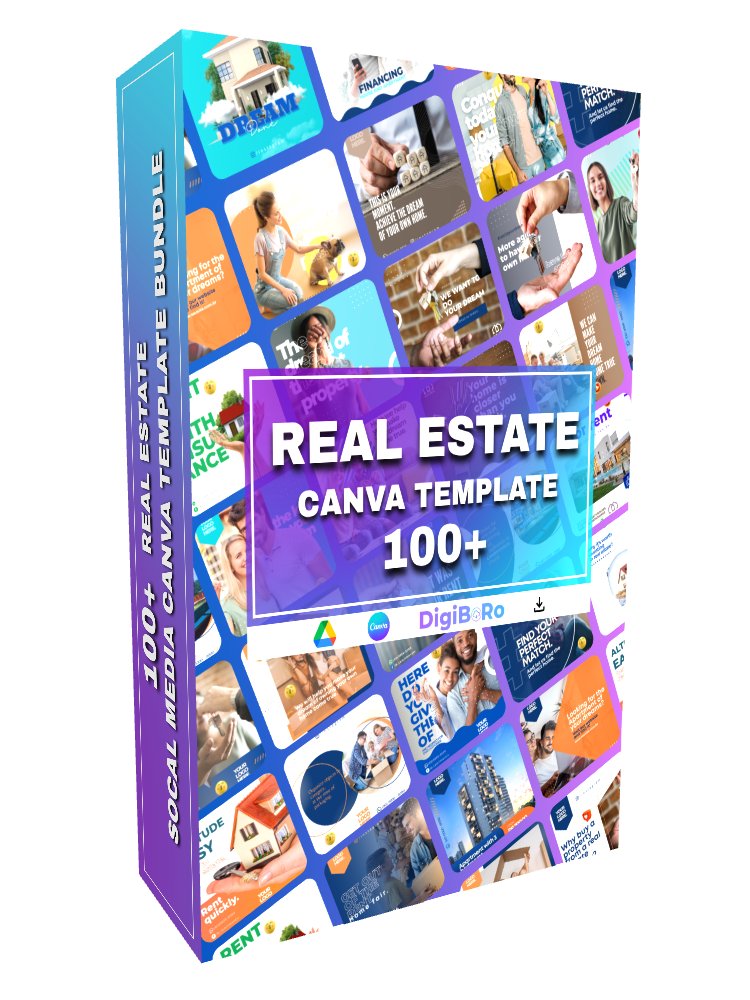 100+ REAL ESTATE SOCAL MEDIA CANVA TEMPLATE BUNDLE product image (1)