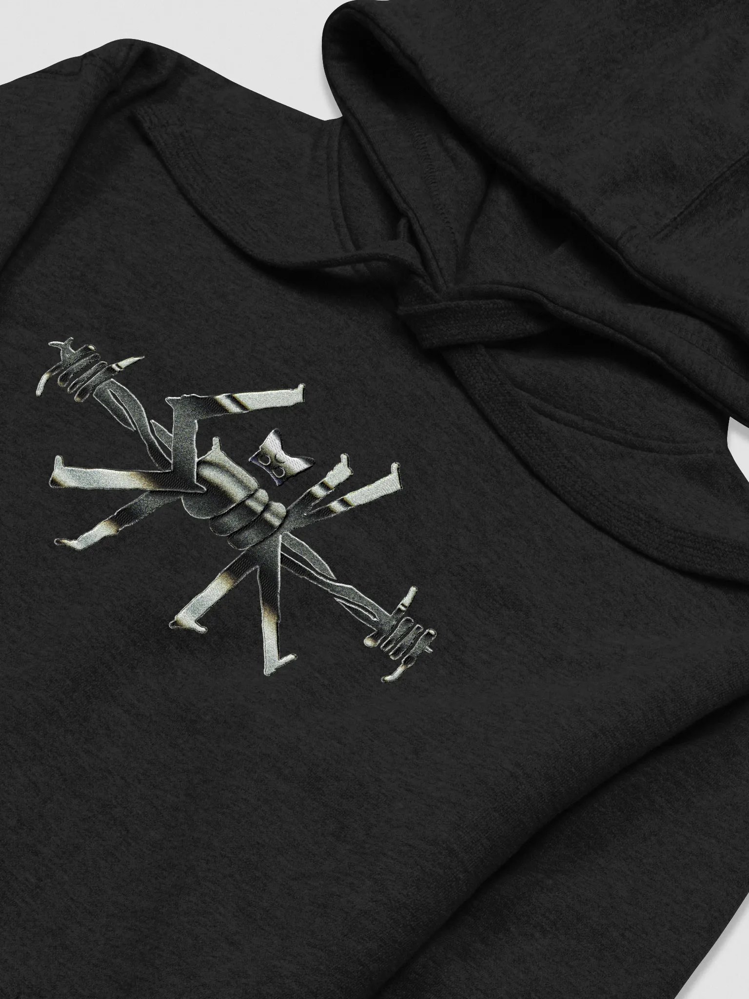 HARD&CORE Spook Barbed Wire Embroidered Hoodie product image (3)