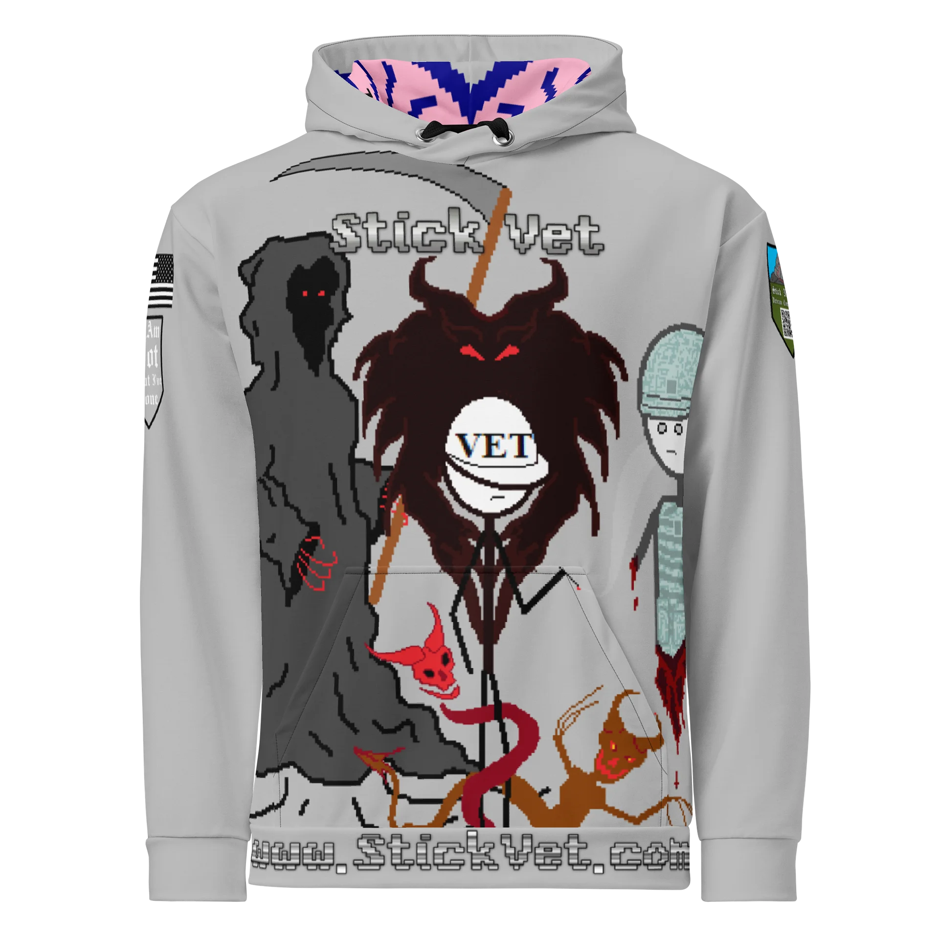 Stick Vet's Demons Athletic Hoodie Grey product image (3)