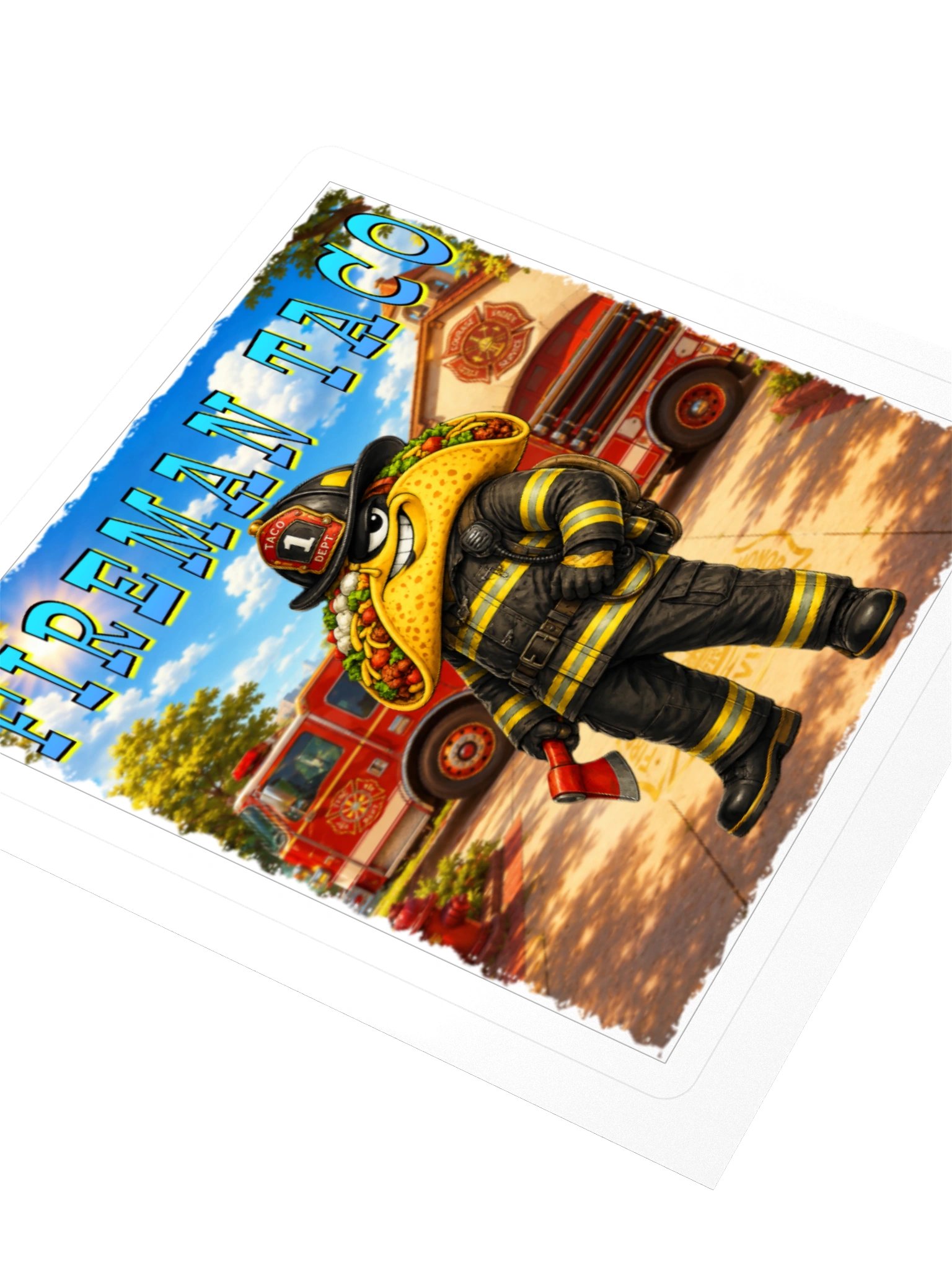 Fireman Taco Kiss Cut Sticker - The Taco Family product image (9)