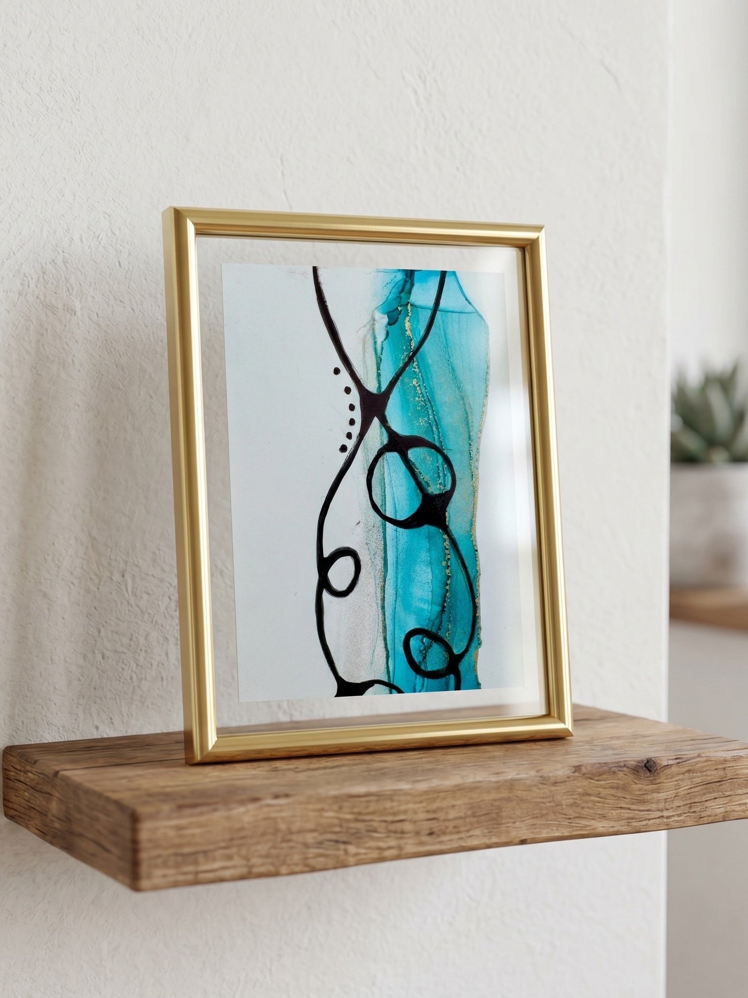 Tether I | Original ACEO Art Card (2.5" x 3.5") | Miniature Abstract Alcohol Ink Painting | product image (2)