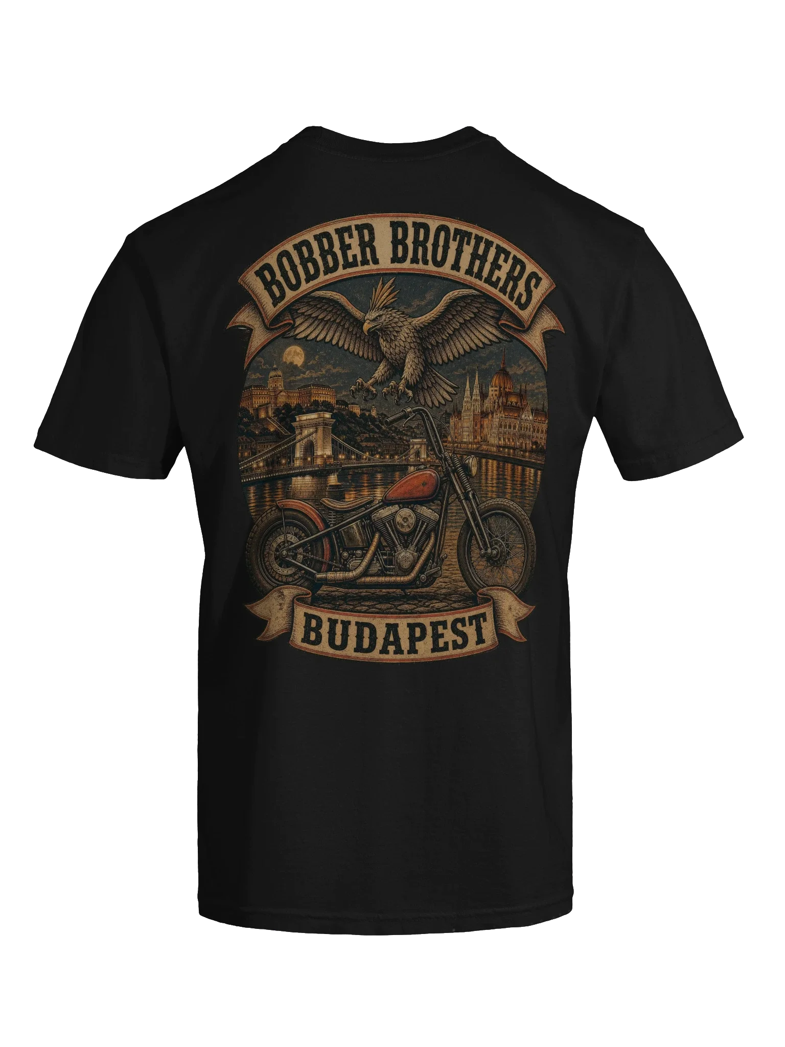 Budapest motorcycle t-shirt design by Bobber Brothers