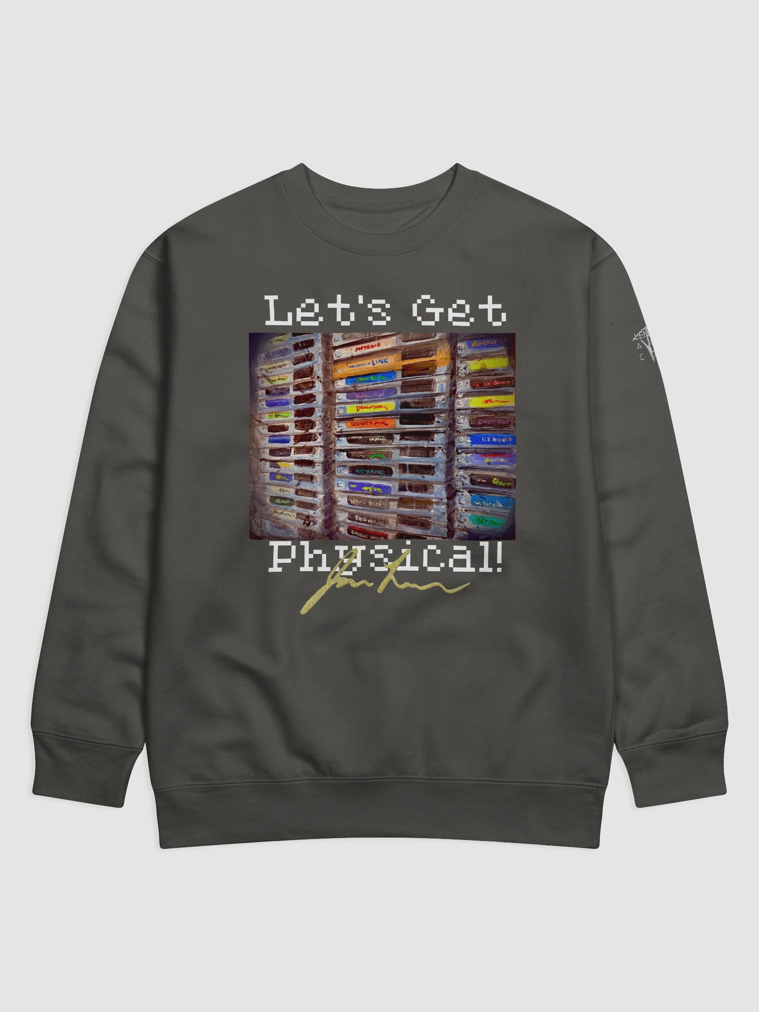 "Let's Get Physical!" Stacked Retro Gaming Cartridges Sweatshirt product image (1)