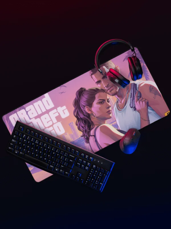 GTA VI Jason & Lucia Beach Logo Desk Mat product image (3)