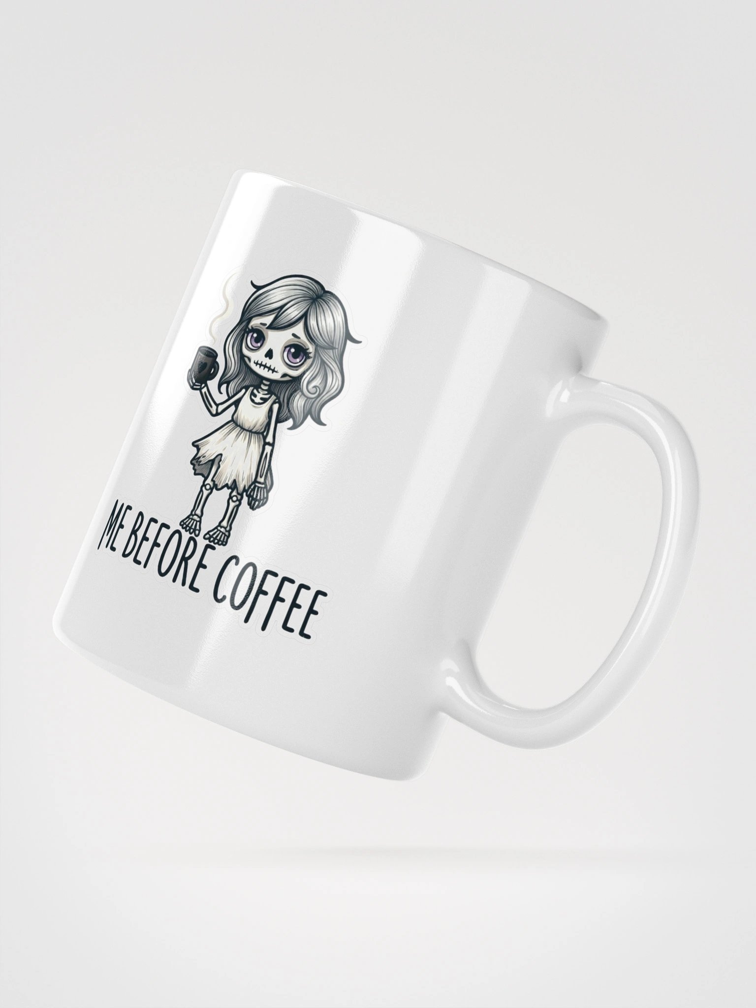 "Me Before Coffee" Skeleton Girl Mug | Me Before Coffee Collection product image (5)
