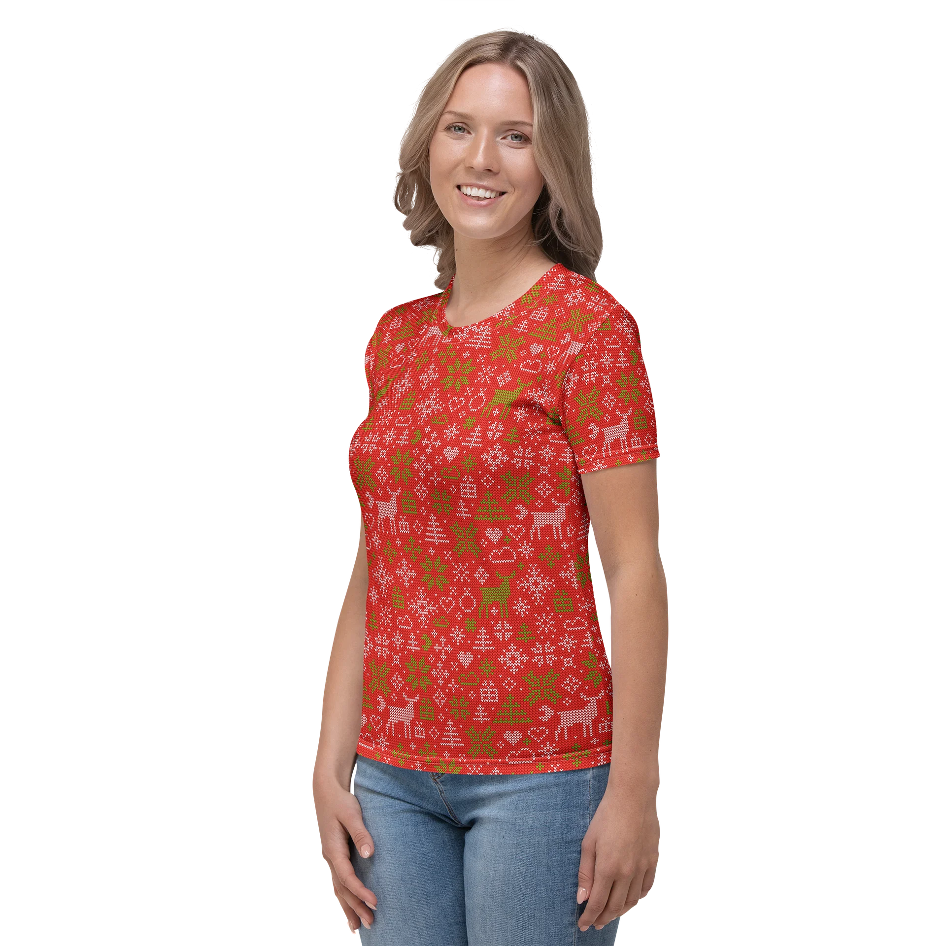 Christmas Nordic Reindeer Holiday Women's T-Shirt product image (3)