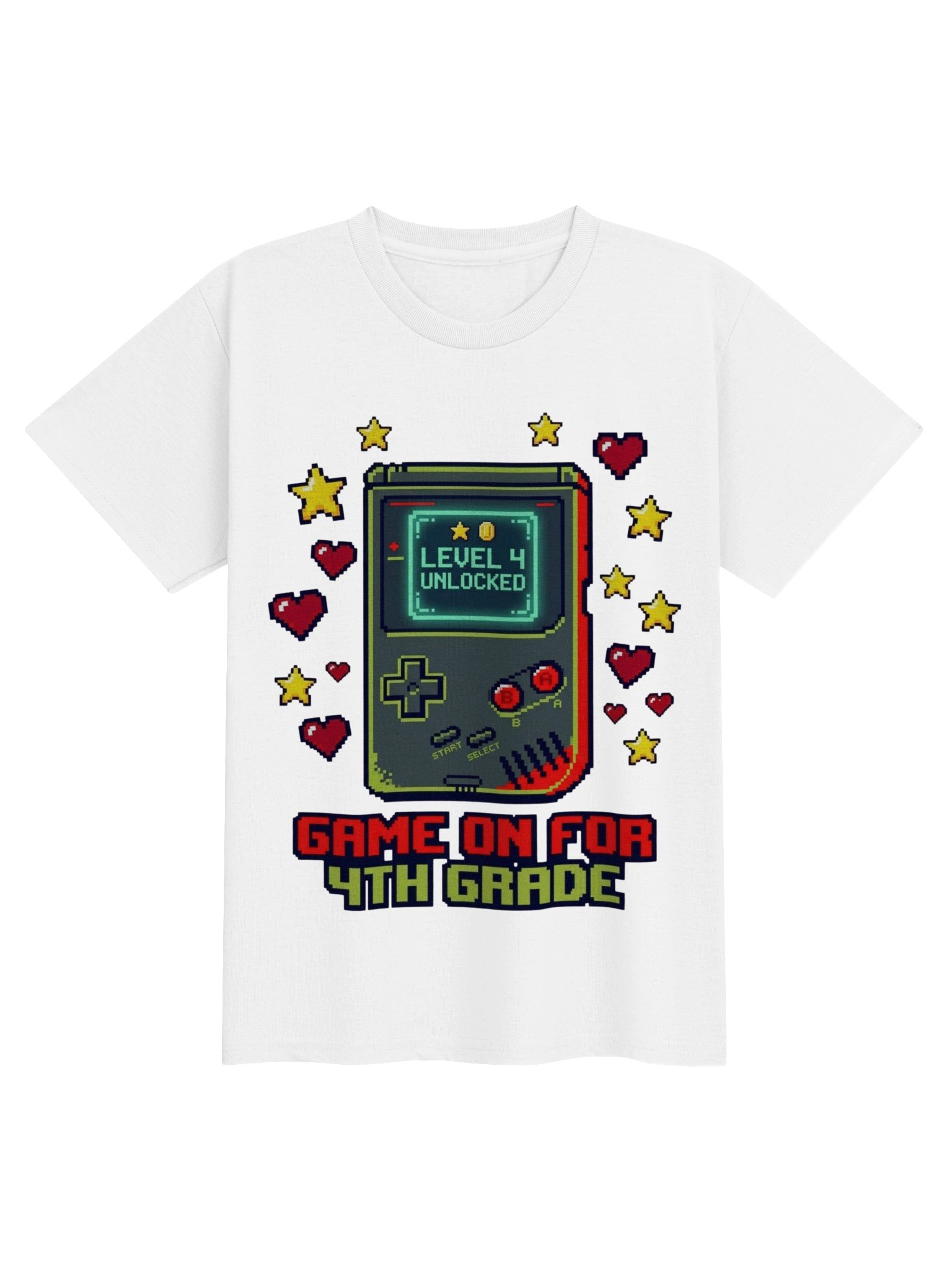 Game On for 4th Grade T-Shirt, Retro Pixel Video Game Console Tee for Boys & Girls, Fun Back to School Gamer 🎮⭐ product image (13)