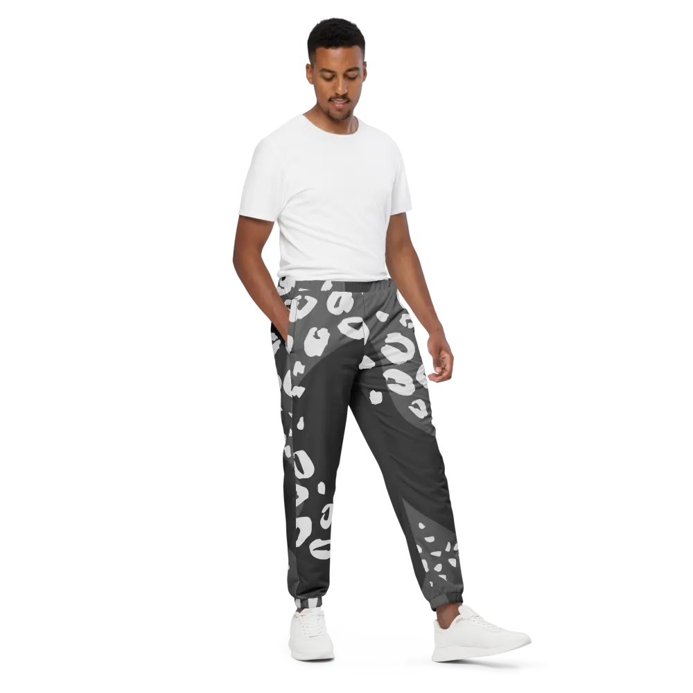 Grey Leopard Scatter Unisex Track Pants product image (2)