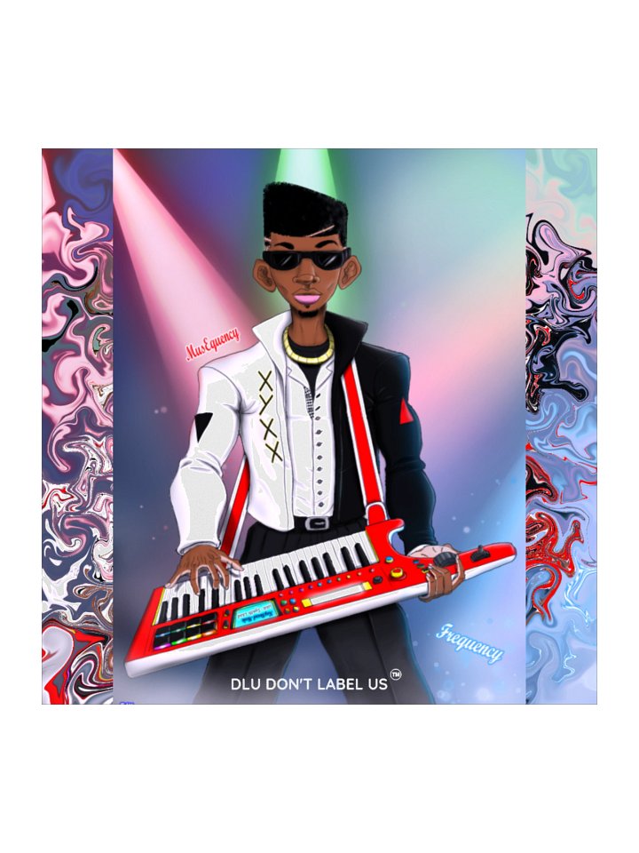 DLU DON’T LABEL US® Retro Keytar Player Sticker Set product image (1)