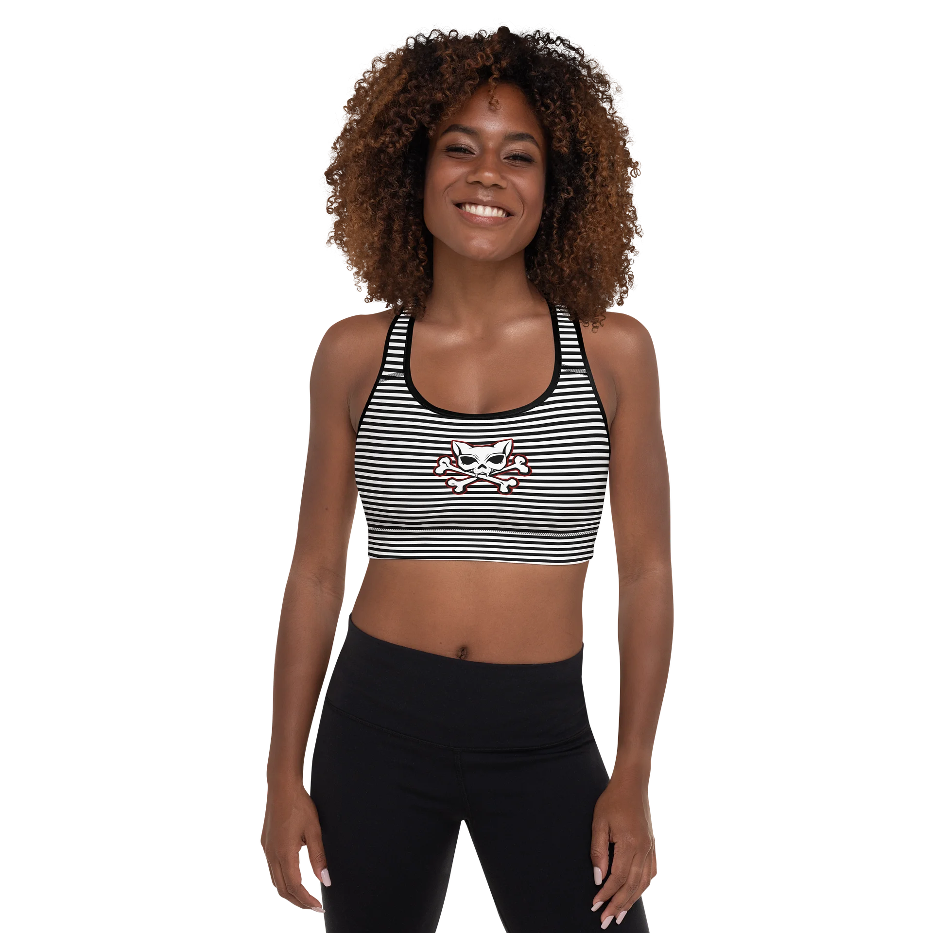 Blaque and White Stripped Sports Bra product image (1)