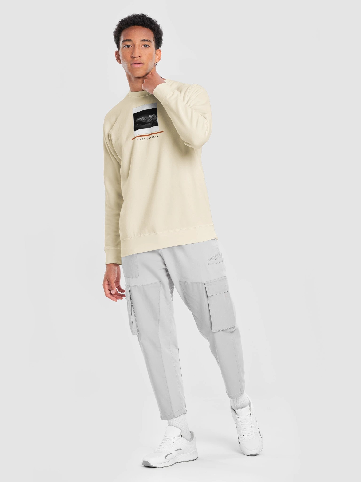 PISTE SOCIETY Mountain Panel Sweatshirt – Bone product image (7)