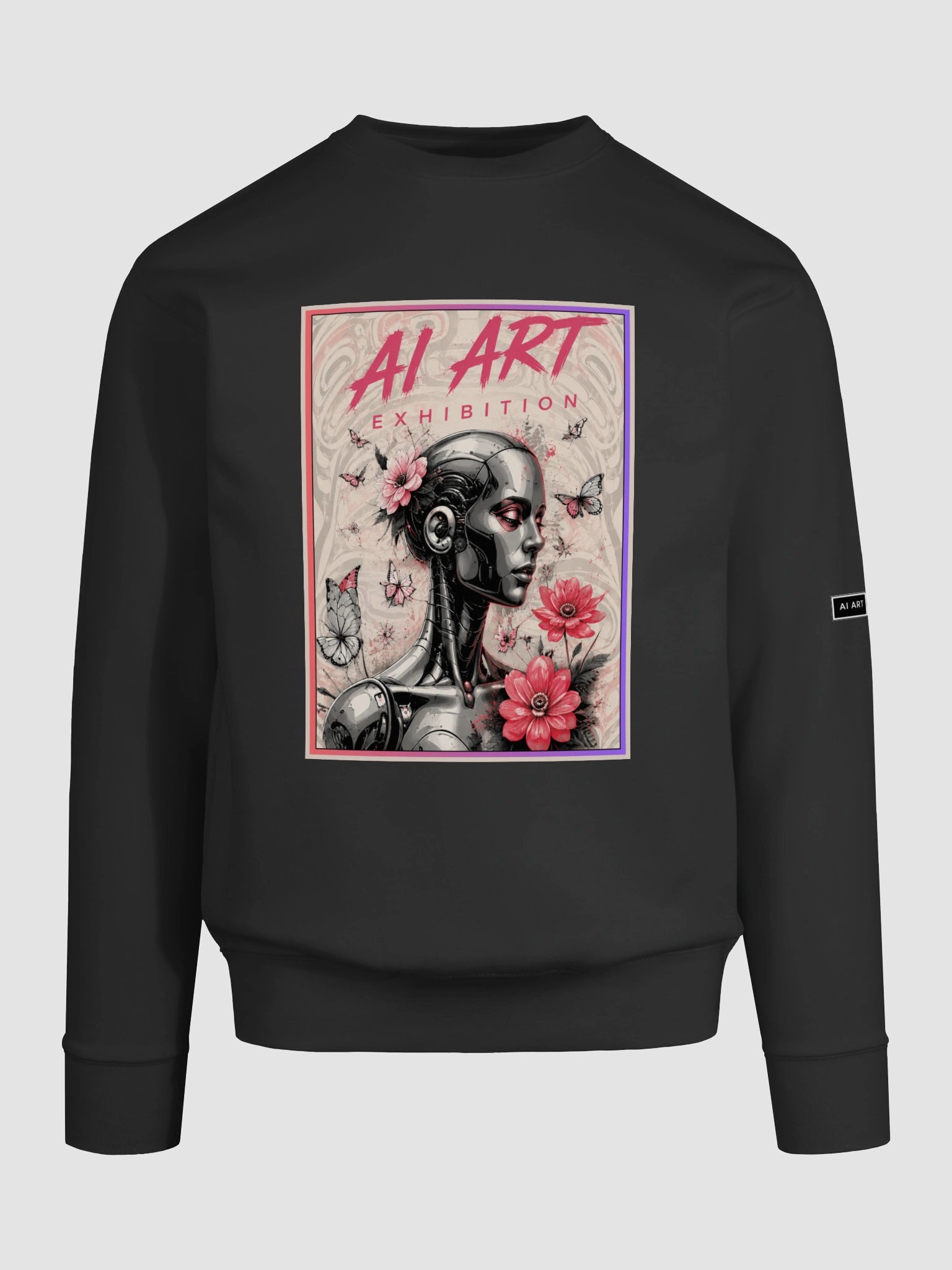 "AI ART EXHIBITION CYBER BLOOM" premium cotton sweatshirt product image (7)