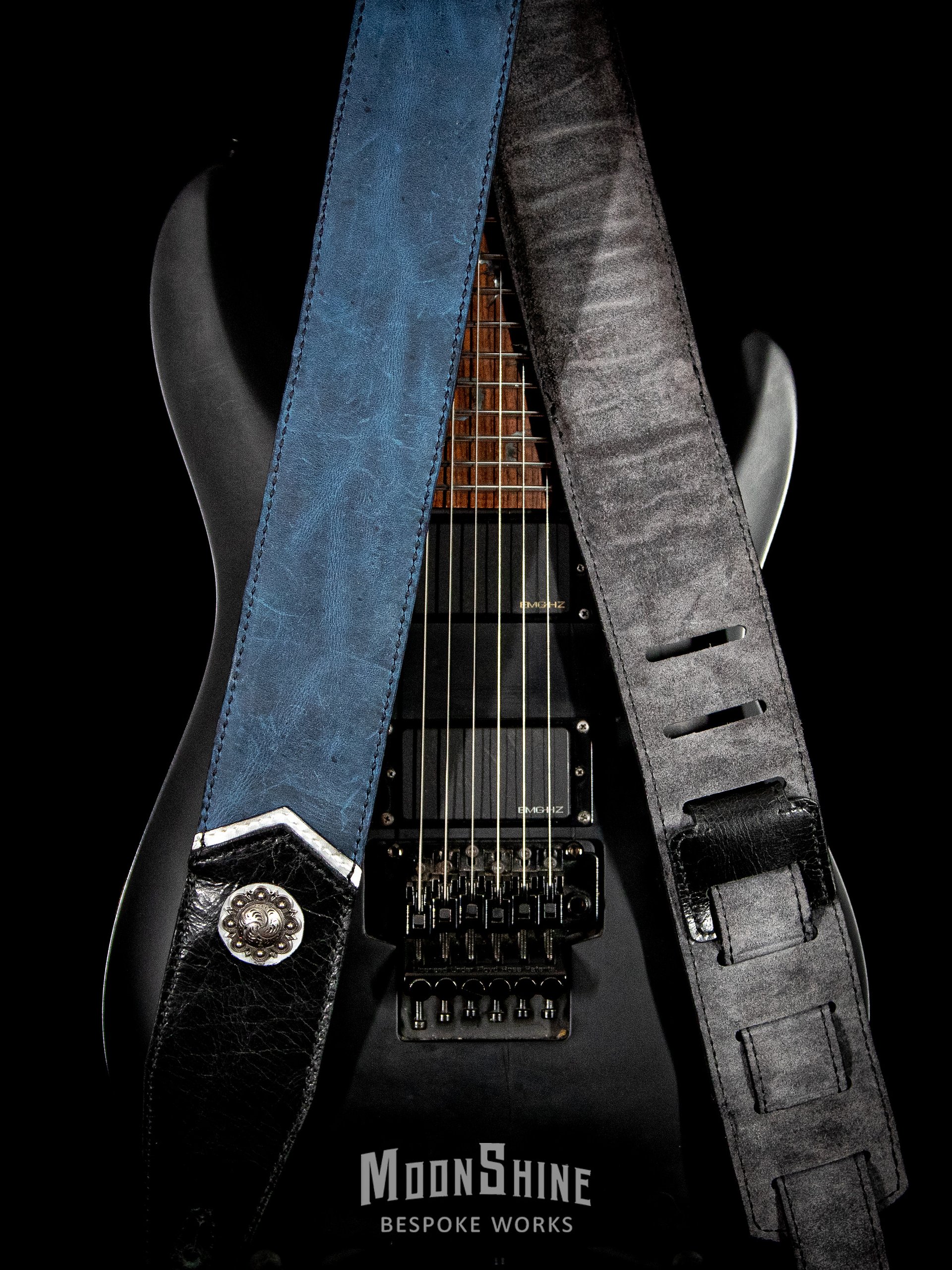 Blue Oil-Tan Chevron Padded Guitar Strap product image (5)